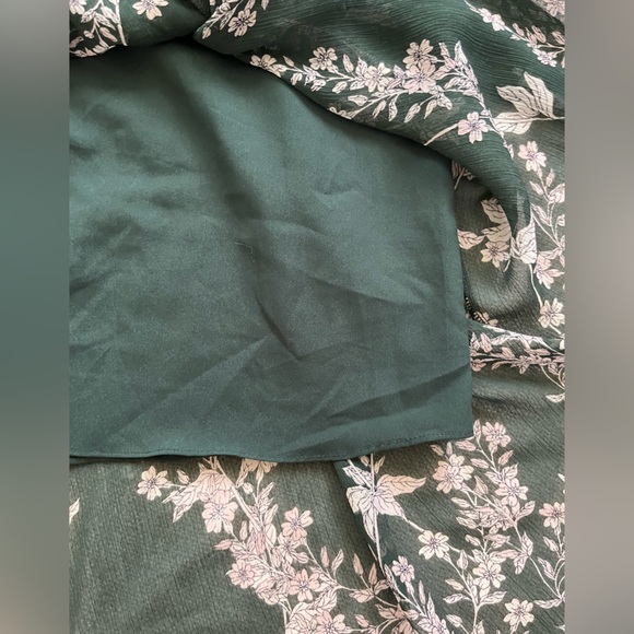 Forest Green Floral Skirt - Picture 6 of 8